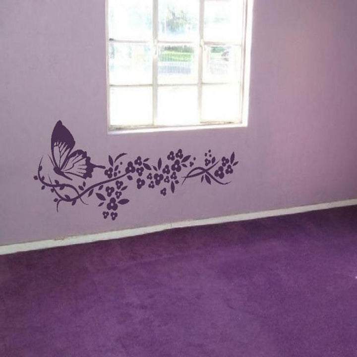 Modern Butterfly Flowers - Canvas Wall Art Stickers | Bowlift