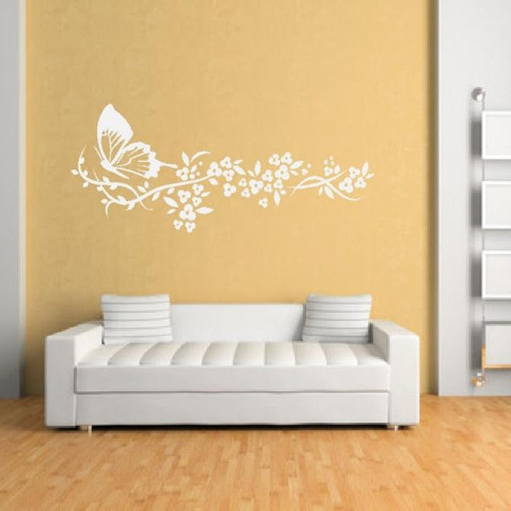Modern Butterfly Flowers - Canvas Wall Art Stickers | Bowlift