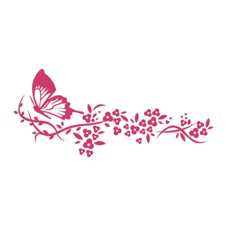Modern Butterfly Flowers - Canvas Wall Art Stickers | Bowlift