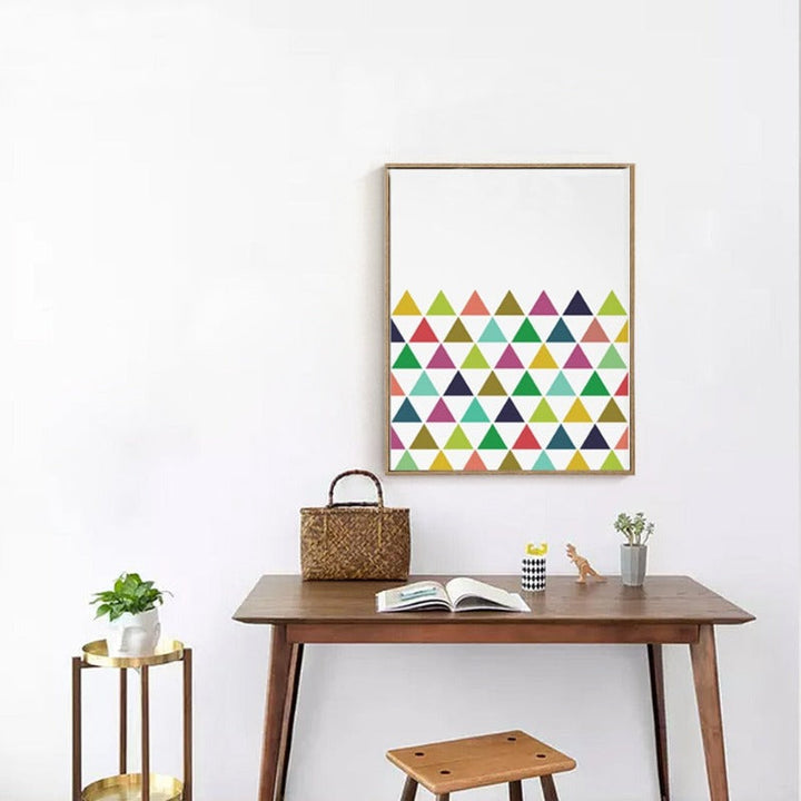 Geometric Triangle Colorful Decorative - Canvas Wall Art Painting | Bowlift