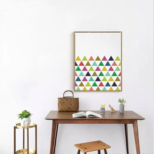 Geometric Triangle Colorful Decorative - Canvas Wall Art Painting | Bowlift