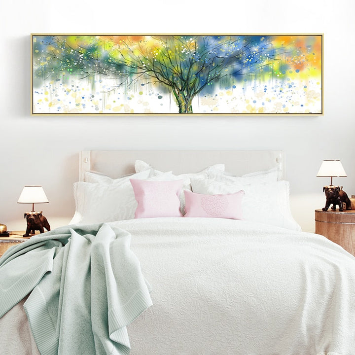 Watercolor Dense Tree Prints - Canvas Wall Art Painting | Bowlift