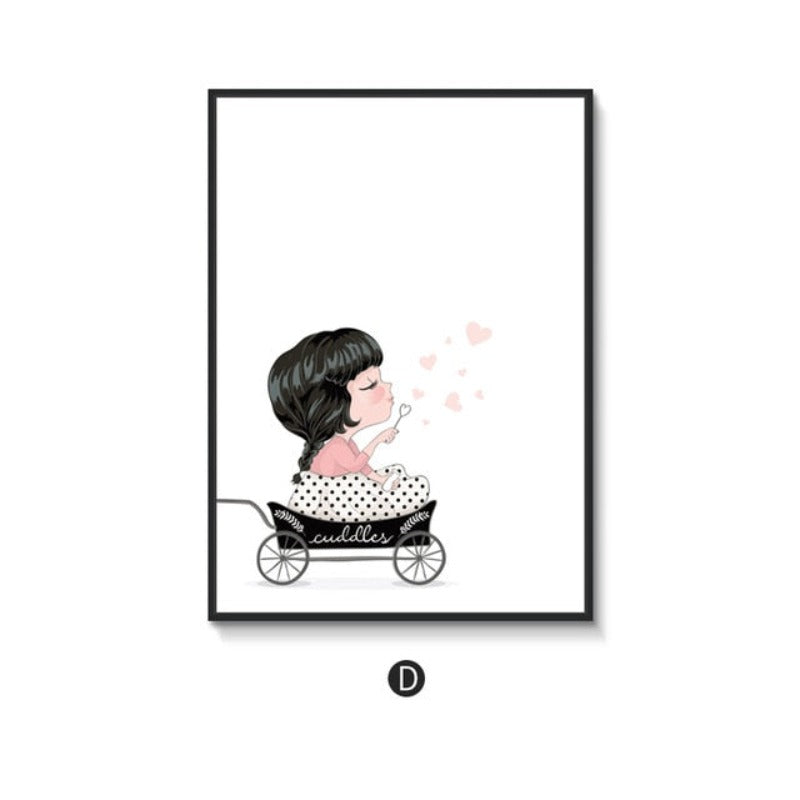 Playing Bear On Bike - Canvas Wall Art Painting | Bowlift