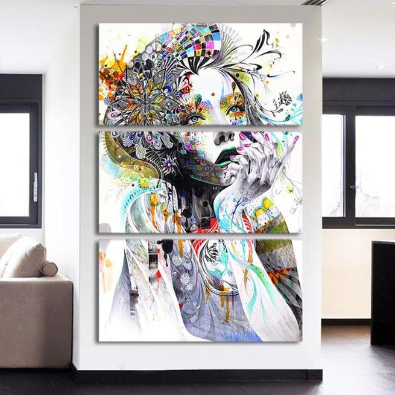 Watercolor Girl - Canvas Wall Art Painting | Bowlift