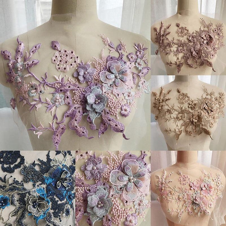 Embroidered Beaded Flower Sew-able Patch | Bowlift