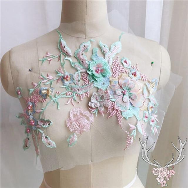 Embroidered Beaded Flower Sew-able Patch | Bowlift