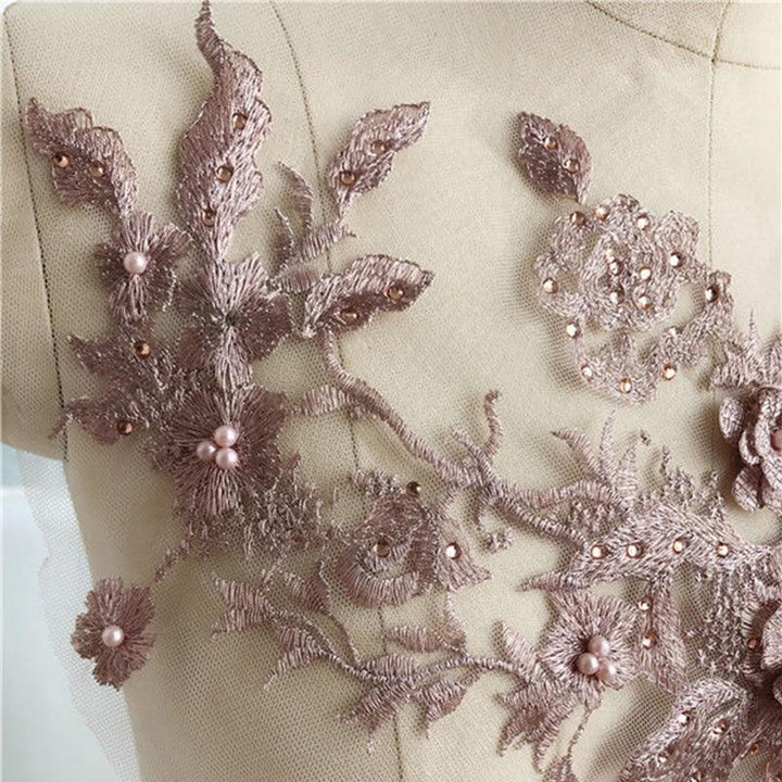 Embroidered Beaded Flower Sew-able Patch | Bowlift