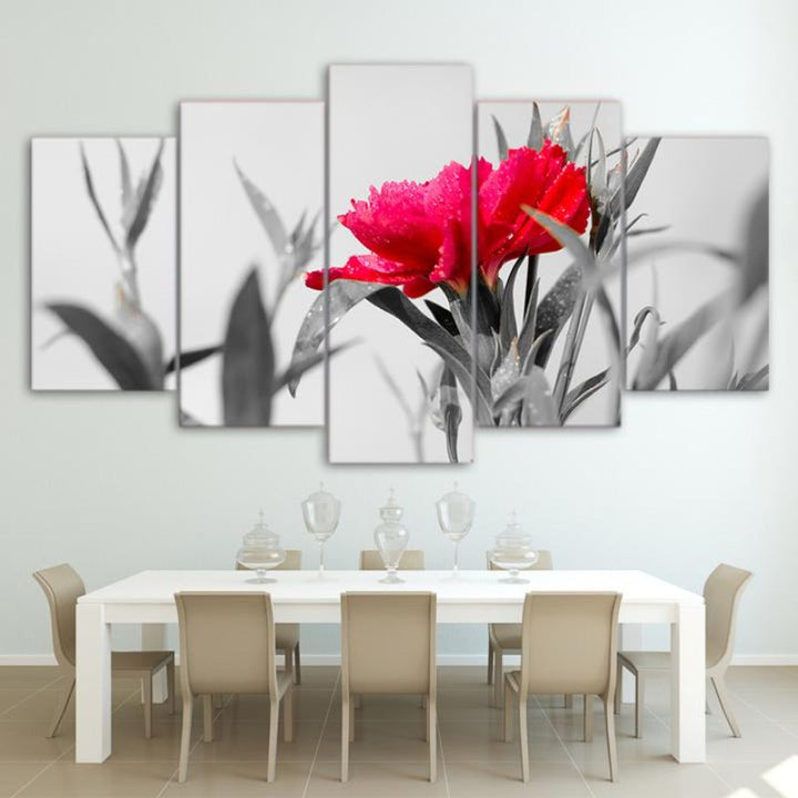A Red And Black Flower - Canvas Wall Art Painting | Bowlift