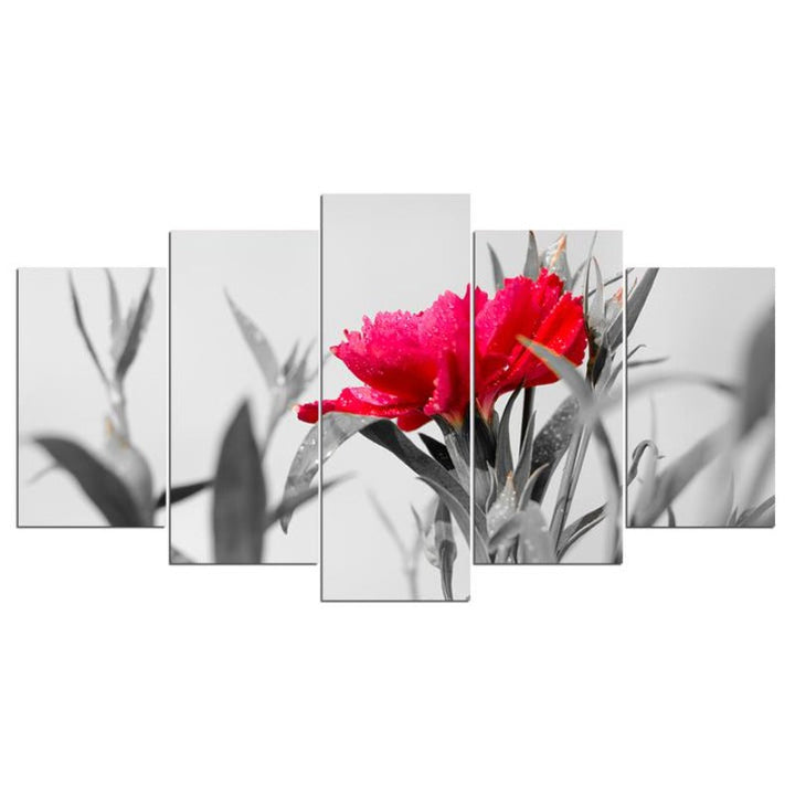 A Red And Black Flower - Canvas Wall Art Painting | Bowlift
