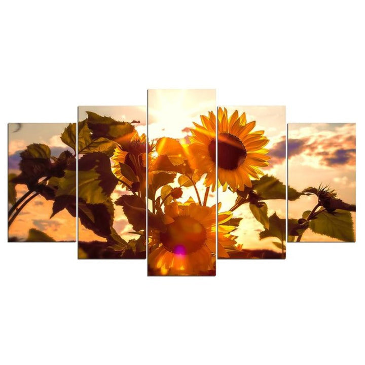 Sunflower Sunset - Canvas Wall Art Painting | Bowlift
