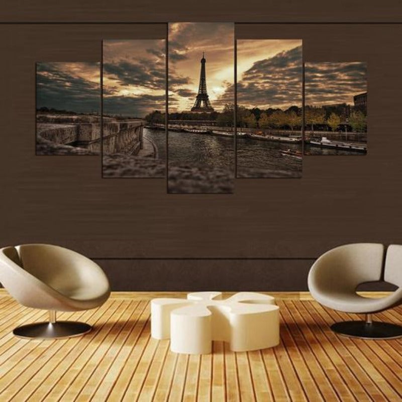 Majestic Eiffel Tower At Twilight - Canvas Wall Art Painting | Bowlift