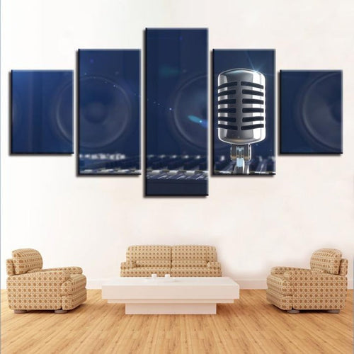 Music Microphone - Canvas Wall Art Painting | Bowlift