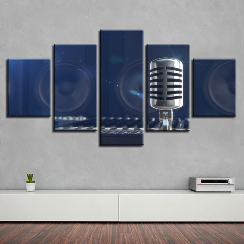 Music Microphone - Canvas Wall Art Painting | Bowlift