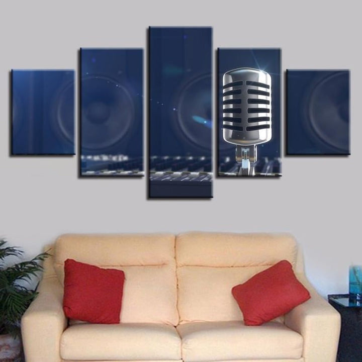 Music Microphone - Canvas Wall Art Painting | Bowlift