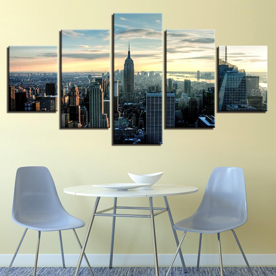New York City Skyline- Canvas Wall Art Painting | Bowlift