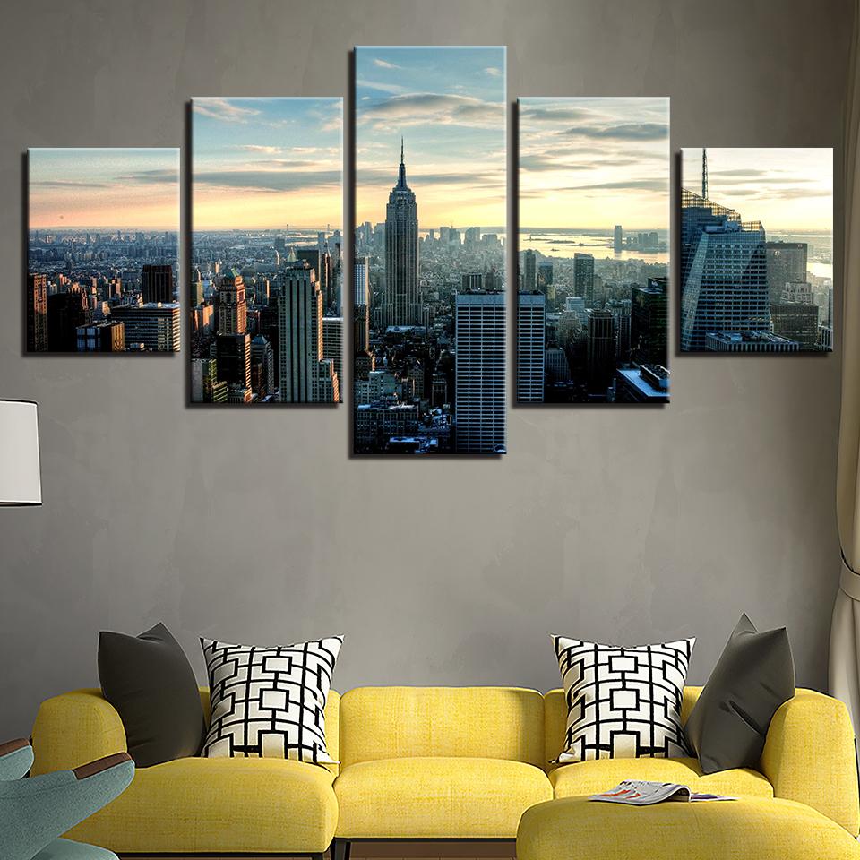 New York City Skyline- Canvas Wall Art Painting | Bowlift
