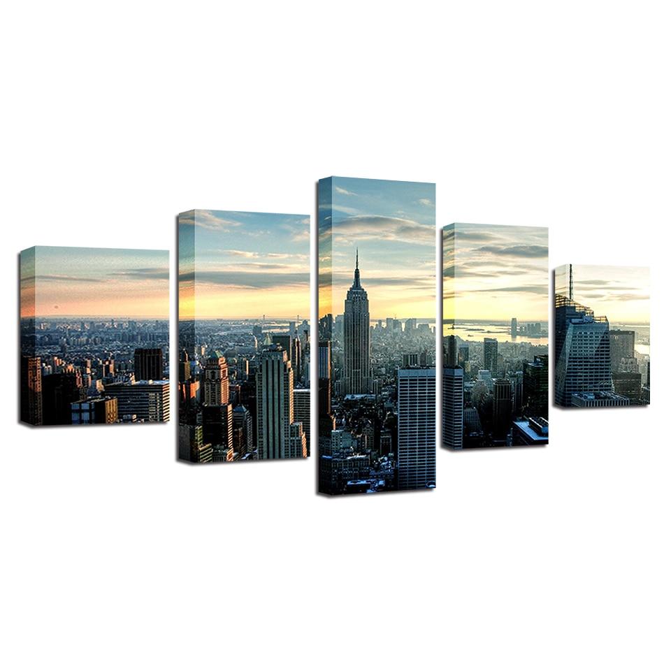 New York City Skyline- Canvas Wall Art Painting | Bowlift