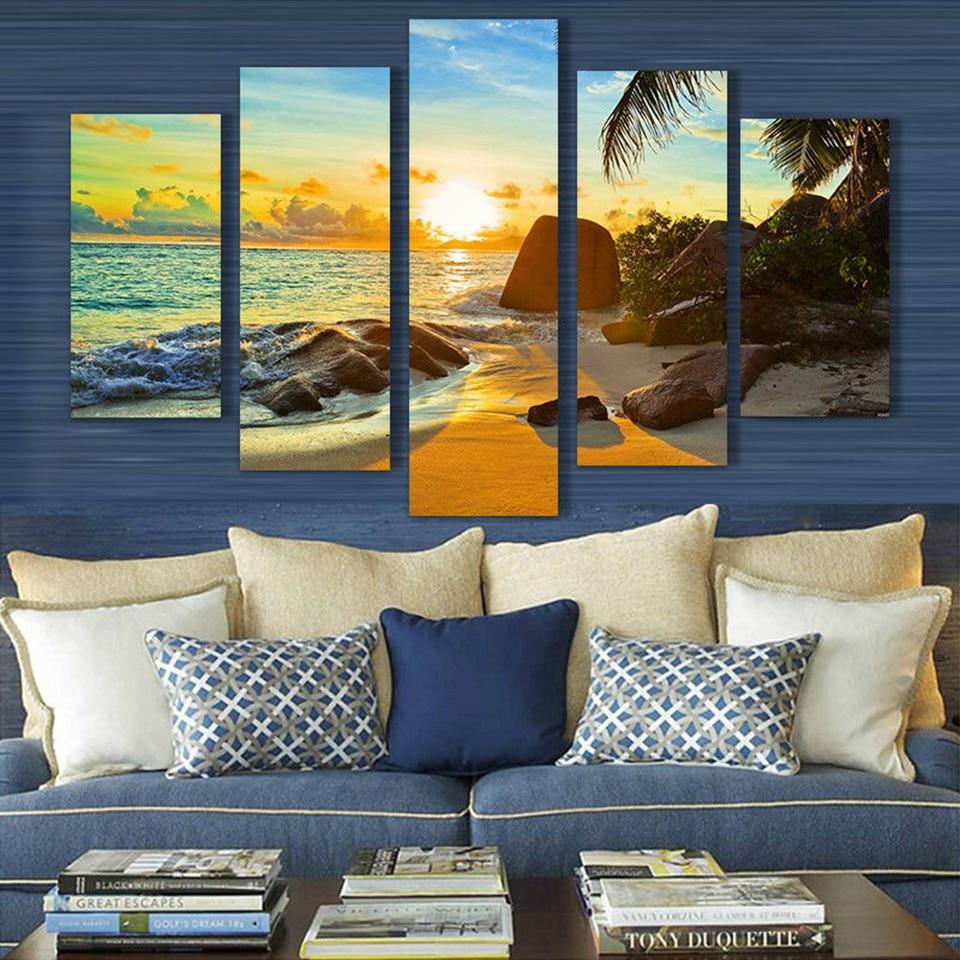Coconut Tree Reef - Canvas Wall Art Painting | Bowlift