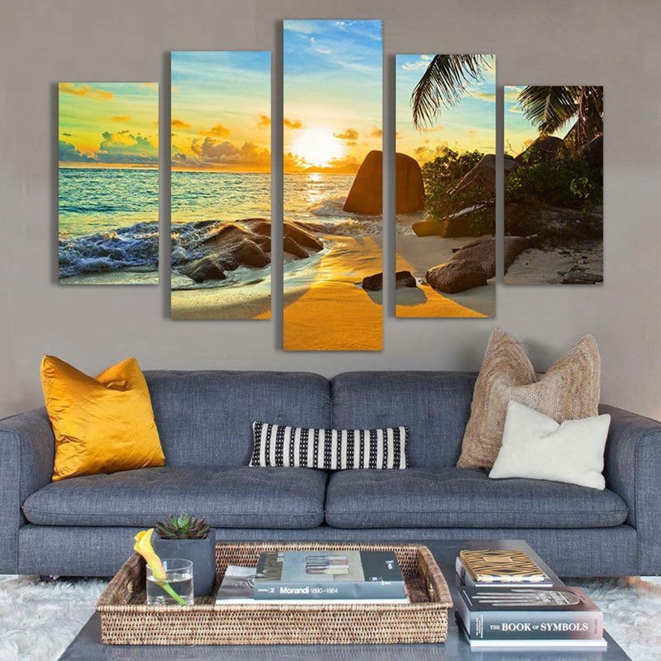Coconut Tree Reef - Canvas Wall Art Painting | Bowlift