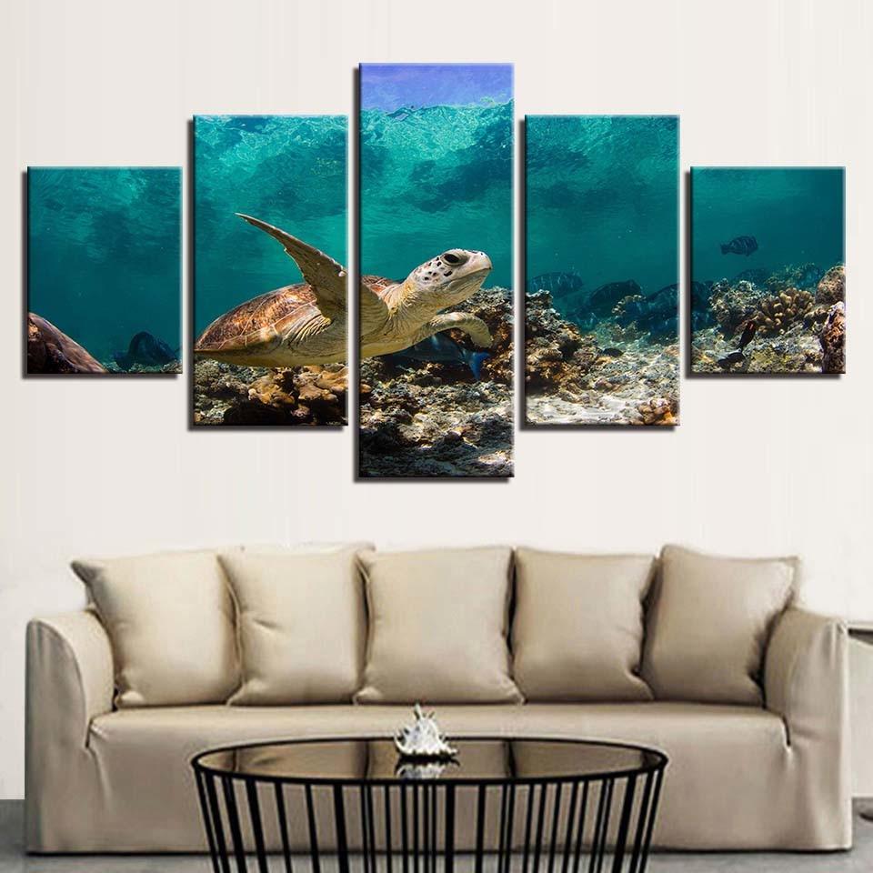 Sea Turtle - Canvas Wall Art Painting | Bowlift