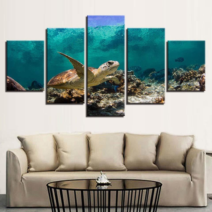 Sea Turtle - Canvas Wall Art Painting | Bowlift