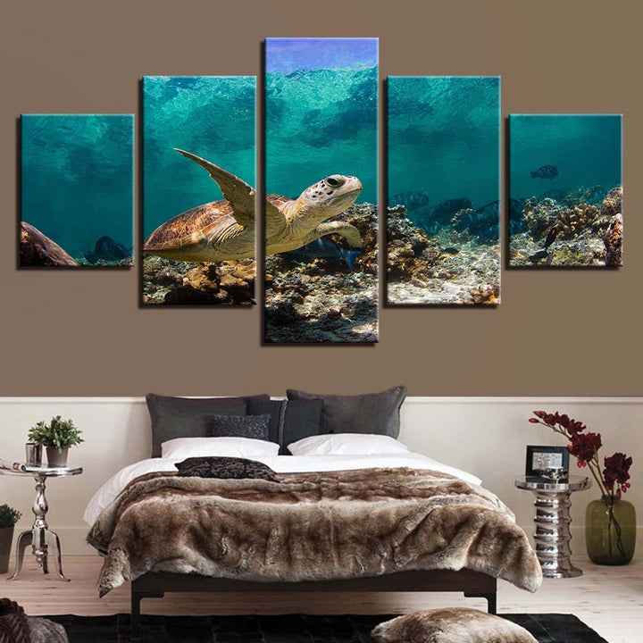 Sea Turtle - Canvas Wall Art Painting | Bowlift