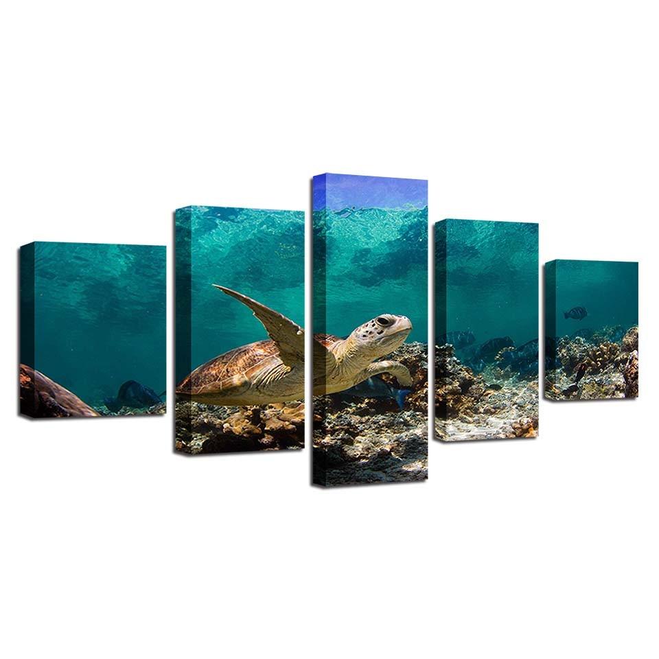 Sea Turtle - Canvas Wall Art Painting | Bowlift