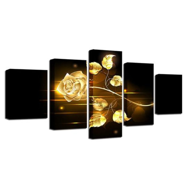 Golden Rose - Canvas Wall Art Painting | Bowlift