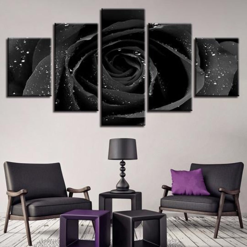 Black Rose - Canvas Wall Art Painting | Bowlift