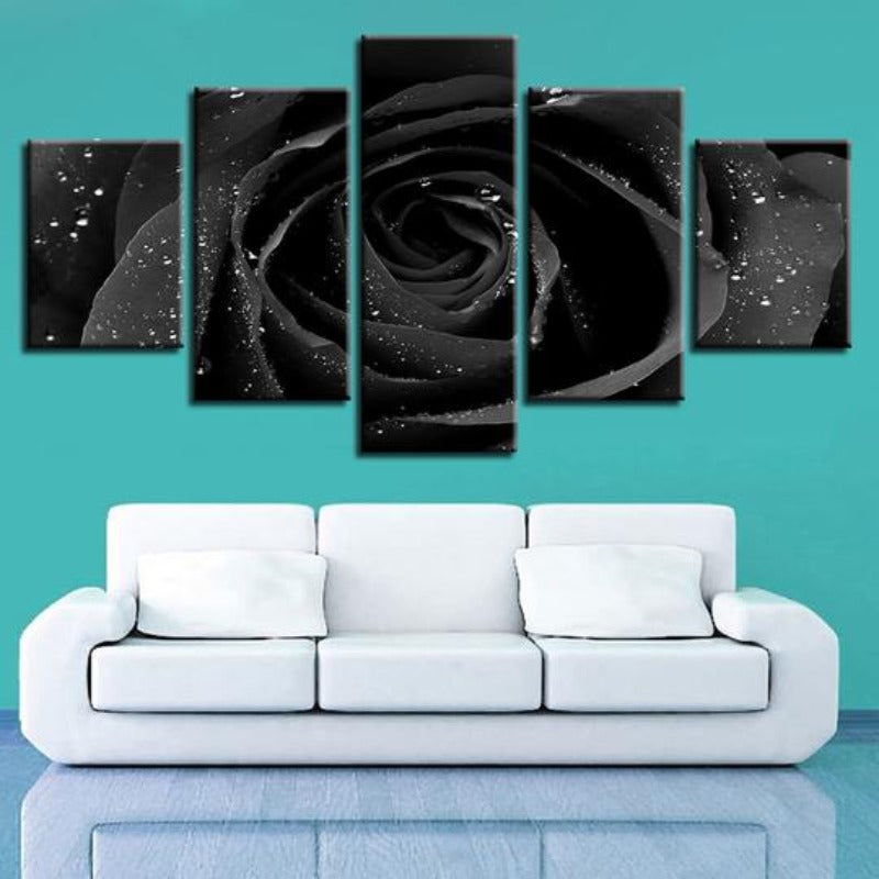 Black Rose - Canvas Wall Art Painting | Bowlift