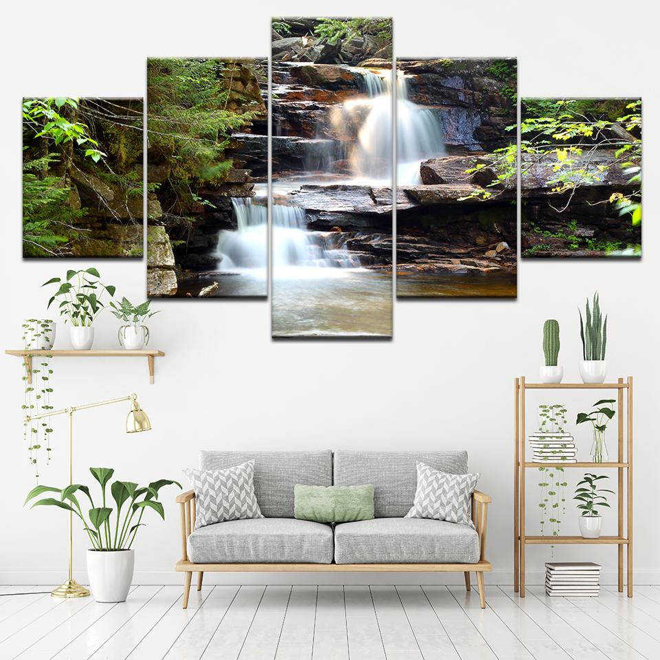 Beautiful Waterfall - Canvas Wall Art Painting | Bowlift