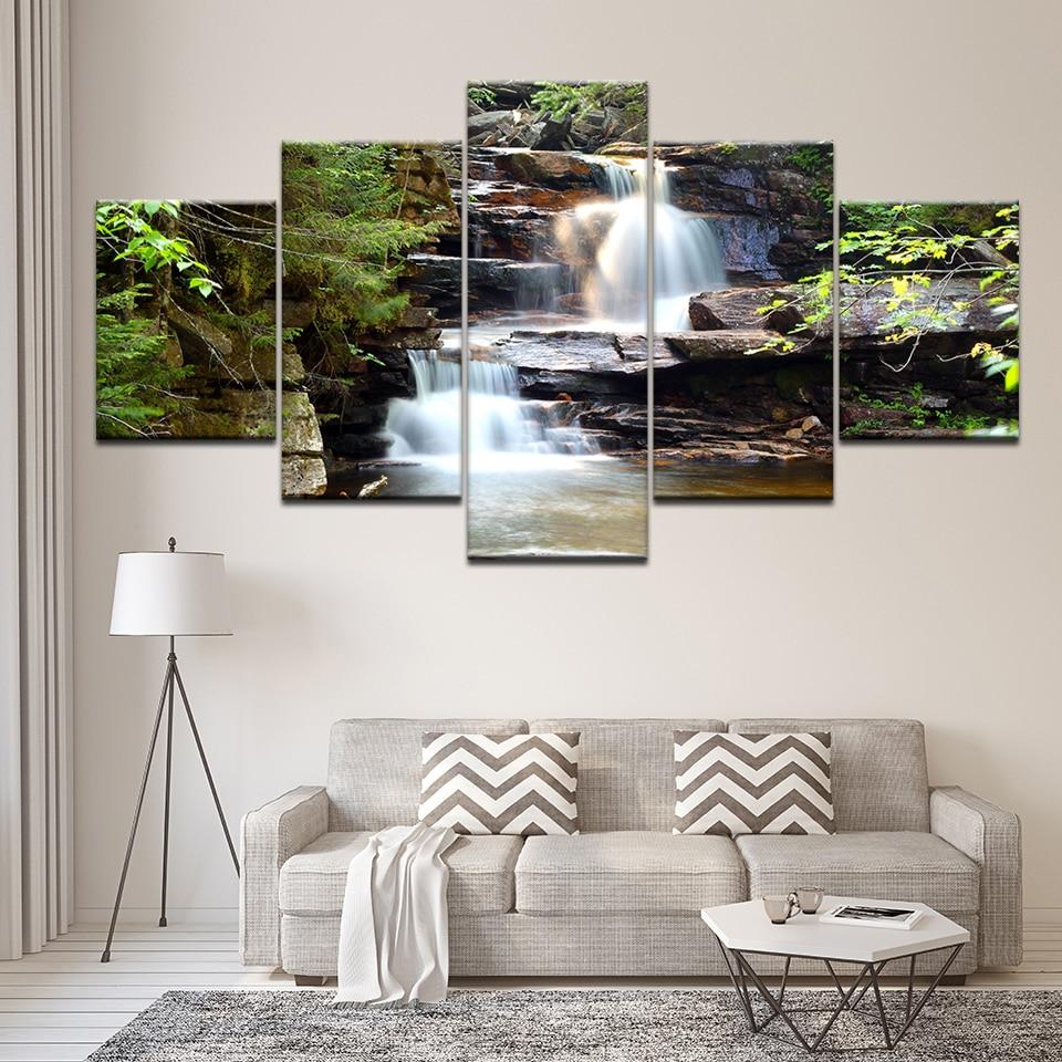 Beautiful Waterfall - Canvas Wall Art Painting | Bowlift