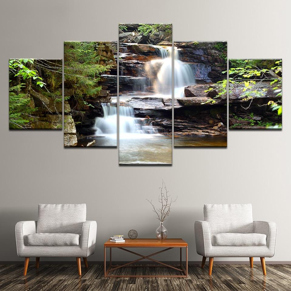 Beautiful Waterfall - Canvas Wall Art Painting | Bowlift