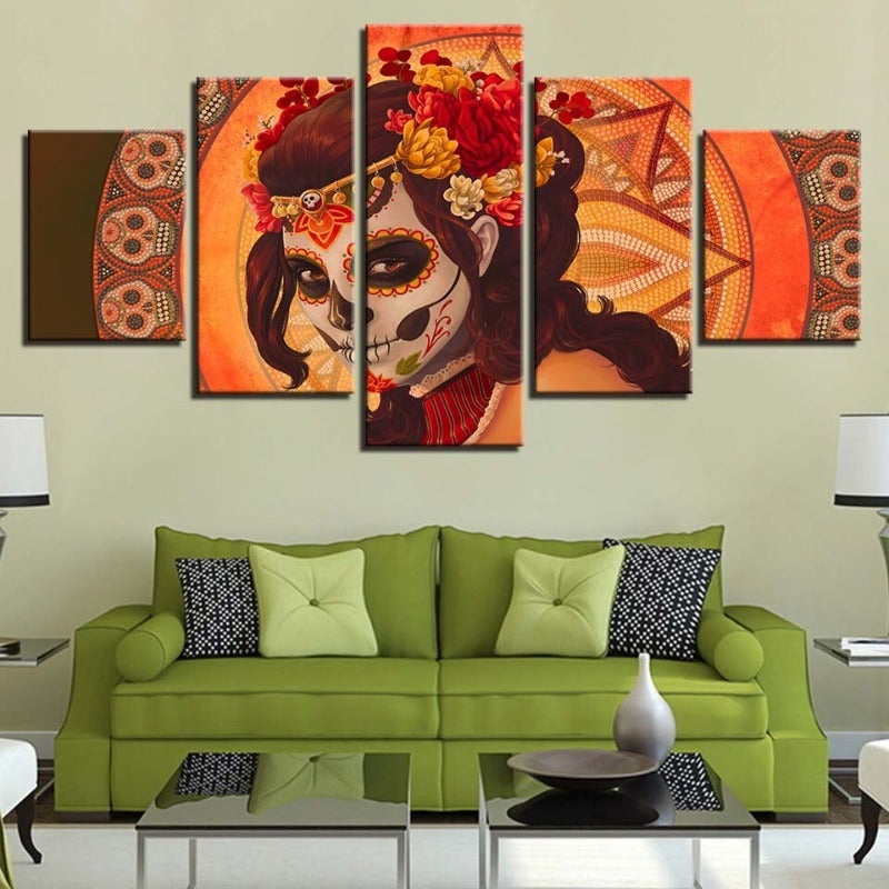 Beautiful Lady of the Dead - Canvas Wall Art Painting | Bowlift