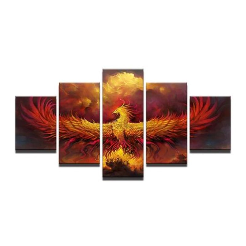 Fire Phoenix - Canvas Wall Art Painting | Bowlift