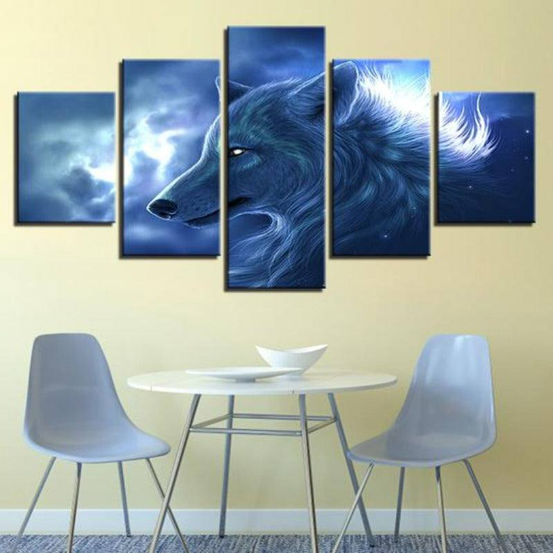 Night Wolf - Canvas Wall Art Painting | Bowlift