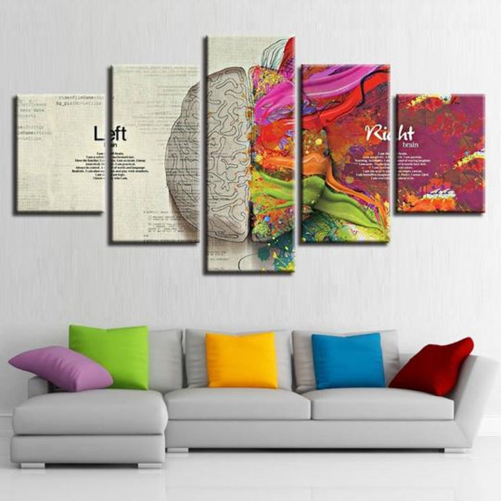 Abstract Color Brain Partition - Canvas Wall Art Painting | Bowlift