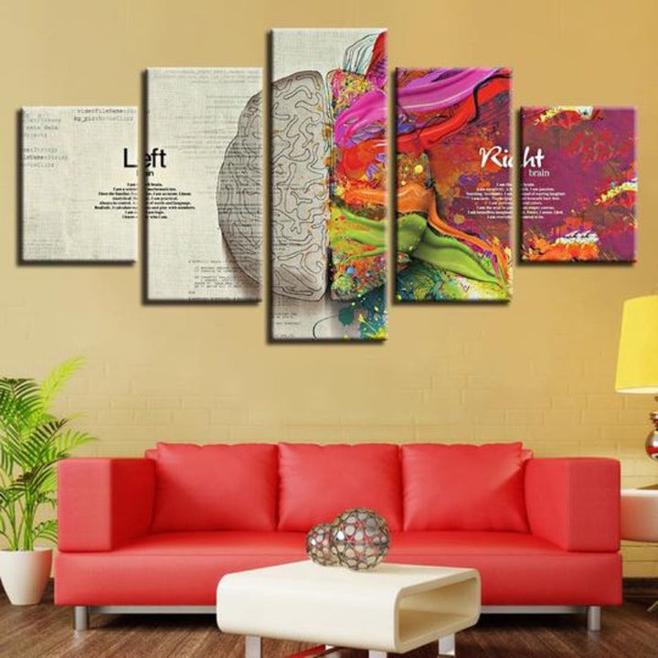 Abstract Color Brain Partition - Canvas Wall Art Painting | Bowlift