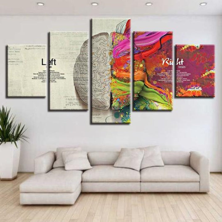 Abstract Color Brain Partition - Canvas Wall Art Painting | Bowlift
