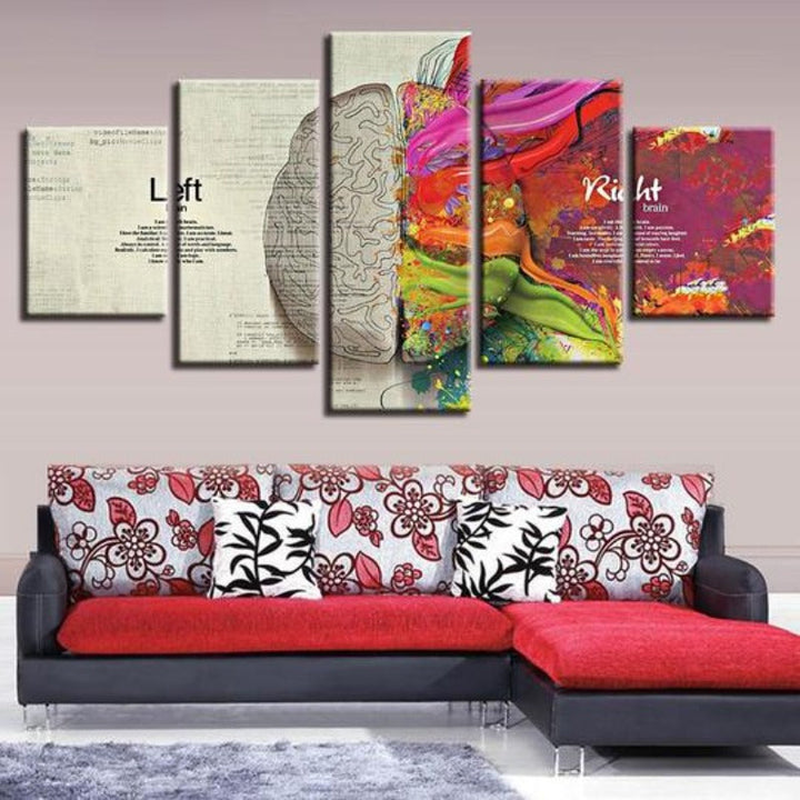 Abstract Color Brain Partition - Canvas Wall Art Painting | Bowlift