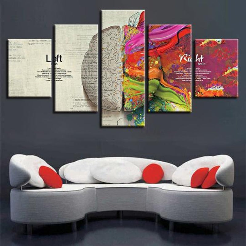 Abstract Color Brain Partition - Canvas Wall Art Painting | Bowlift
