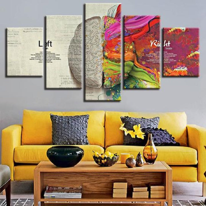 Abstract Color Brain Partition - Canvas Wall Art Painting | Bowlift