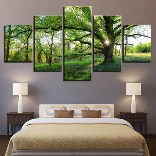Green Trees Forest - Canvas Wall Art Painting | Bowlift