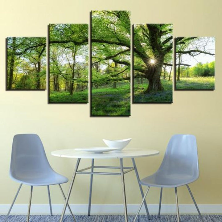 Green Trees Forest - Canvas Wall Art Painting | Bowlift