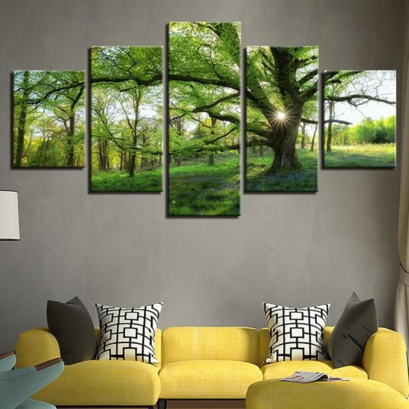 Green Trees Forest - Canvas Wall Art Painting | Bowlift