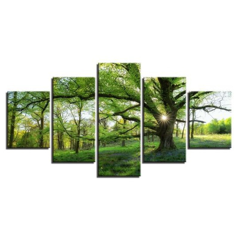 Green Trees Forest - Canvas Wall Art Painting | Bowlift