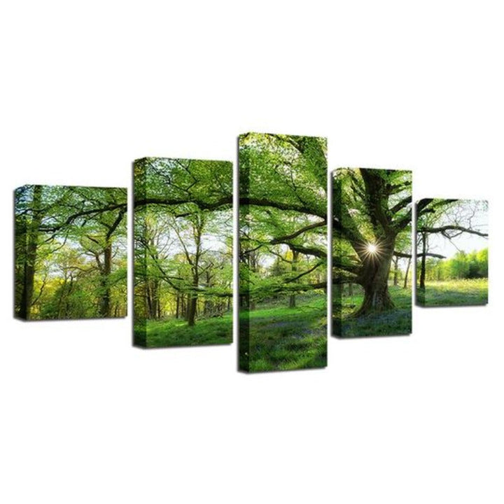 Green Trees Forest - Canvas Wall Art Painting | Bowlift