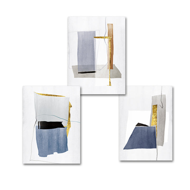 Blue Gold Marble - Canvas Wall Art Painting | Bowlift