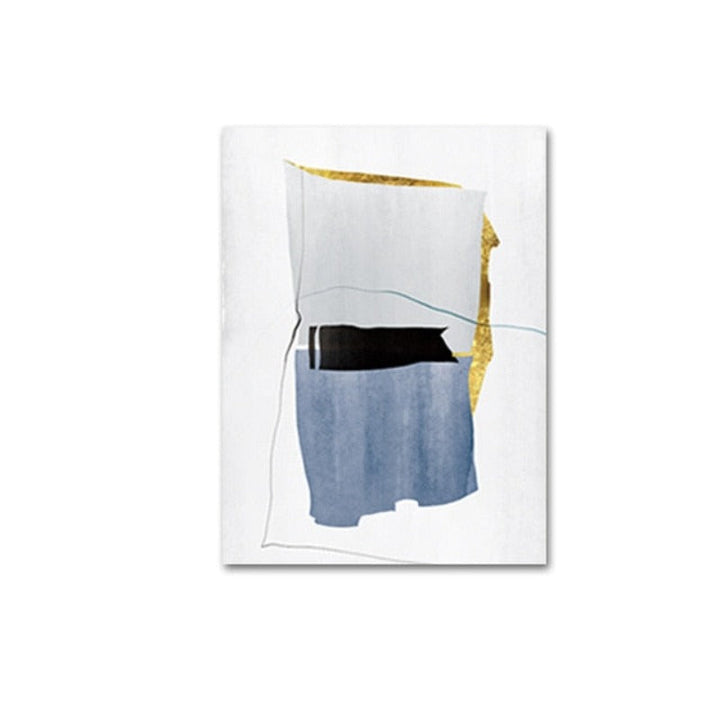 Blue Gold Marble - Canvas Wall Art Painting | Bowlift