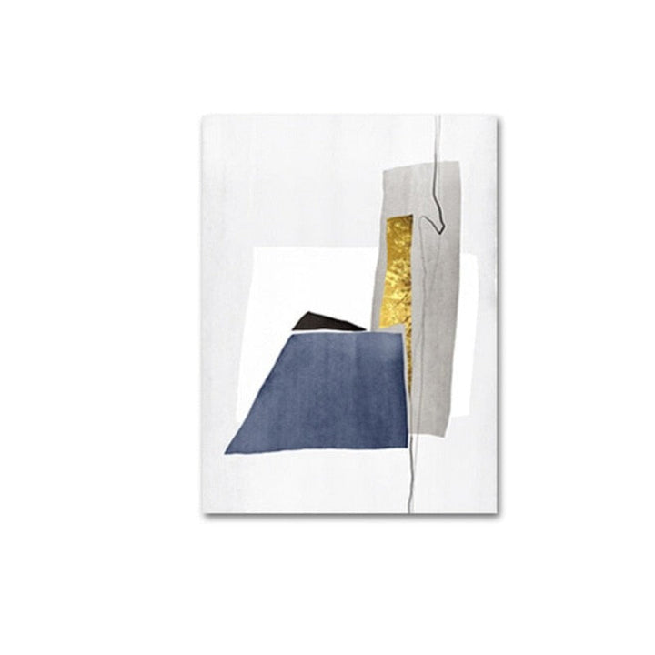 Blue Gold Marble - Canvas Wall Art Painting | Bowlift